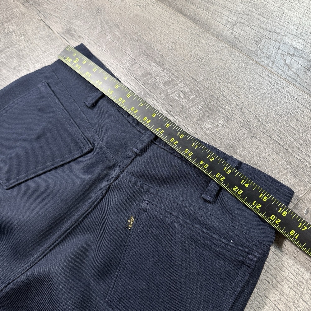 Vintage 70's Levis 517 Blue Dacron Polyester USA Made 32x28 Bootcut Scoville Zip - Picture 9 of 10